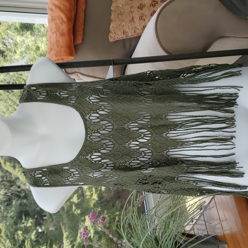 Intimately Free People Lace Crop Top Size M in Olive